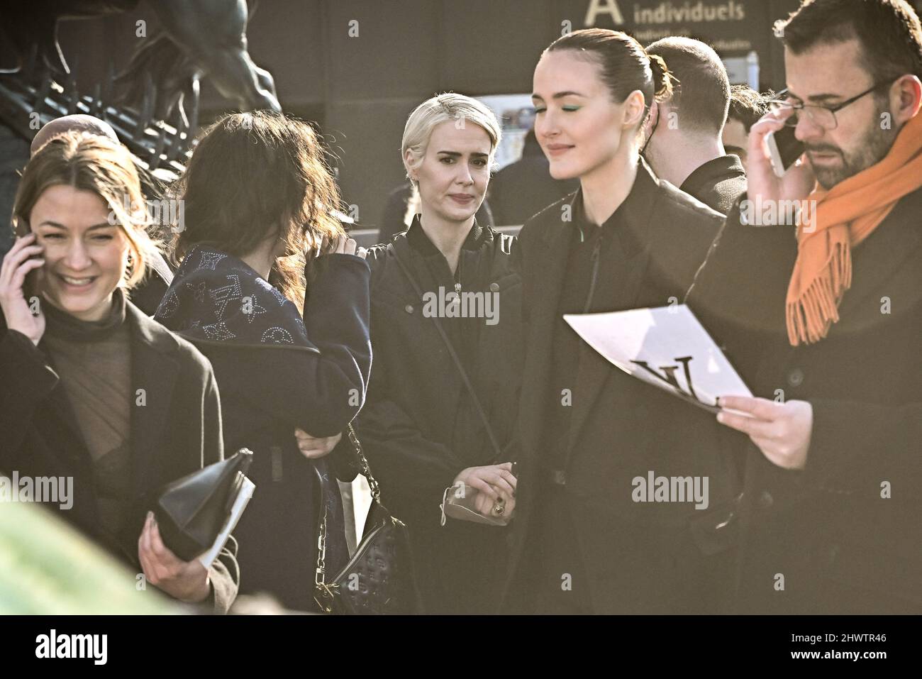 Sarah Paulson attending the Louis Vuitton show during PFW Womenswear