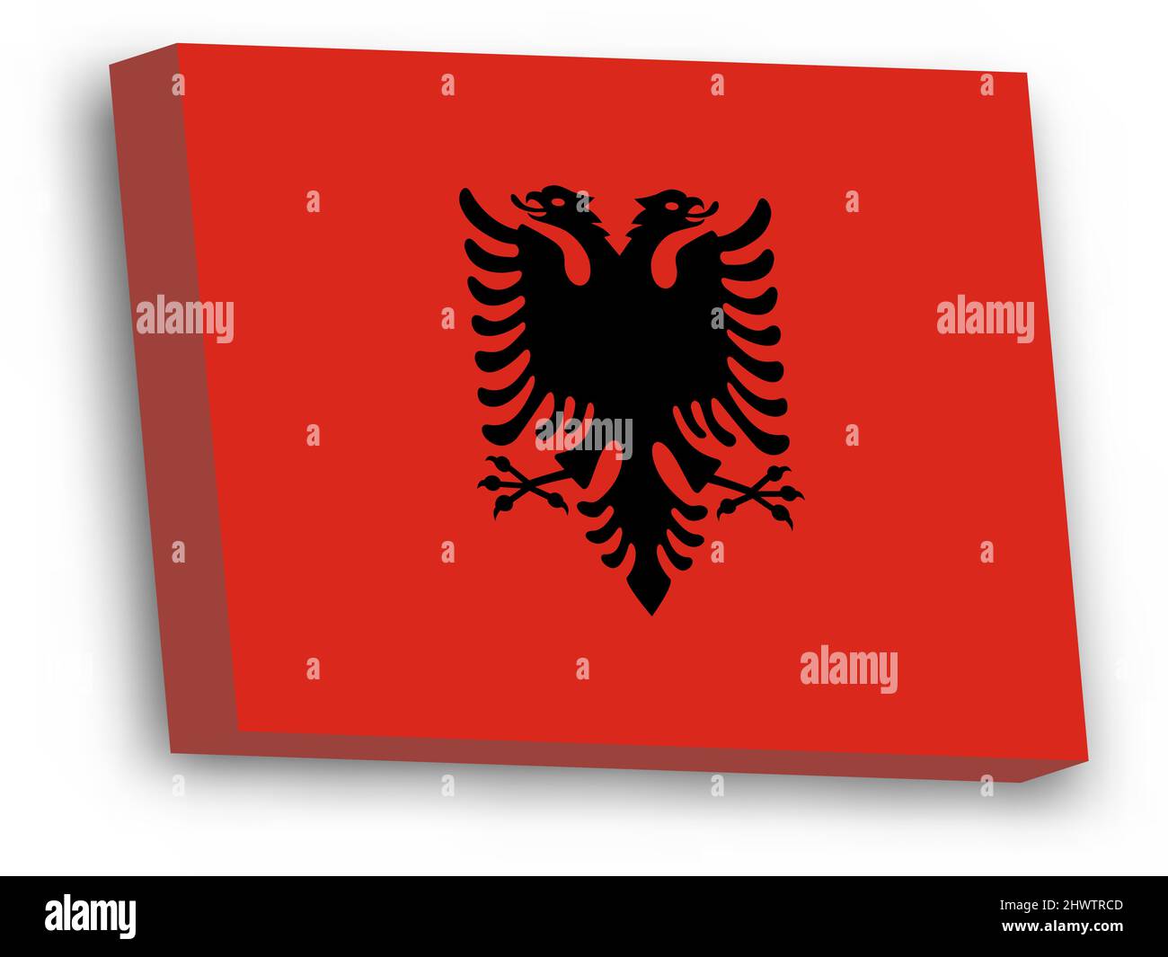 3D vector flag of Albania Stock Vector