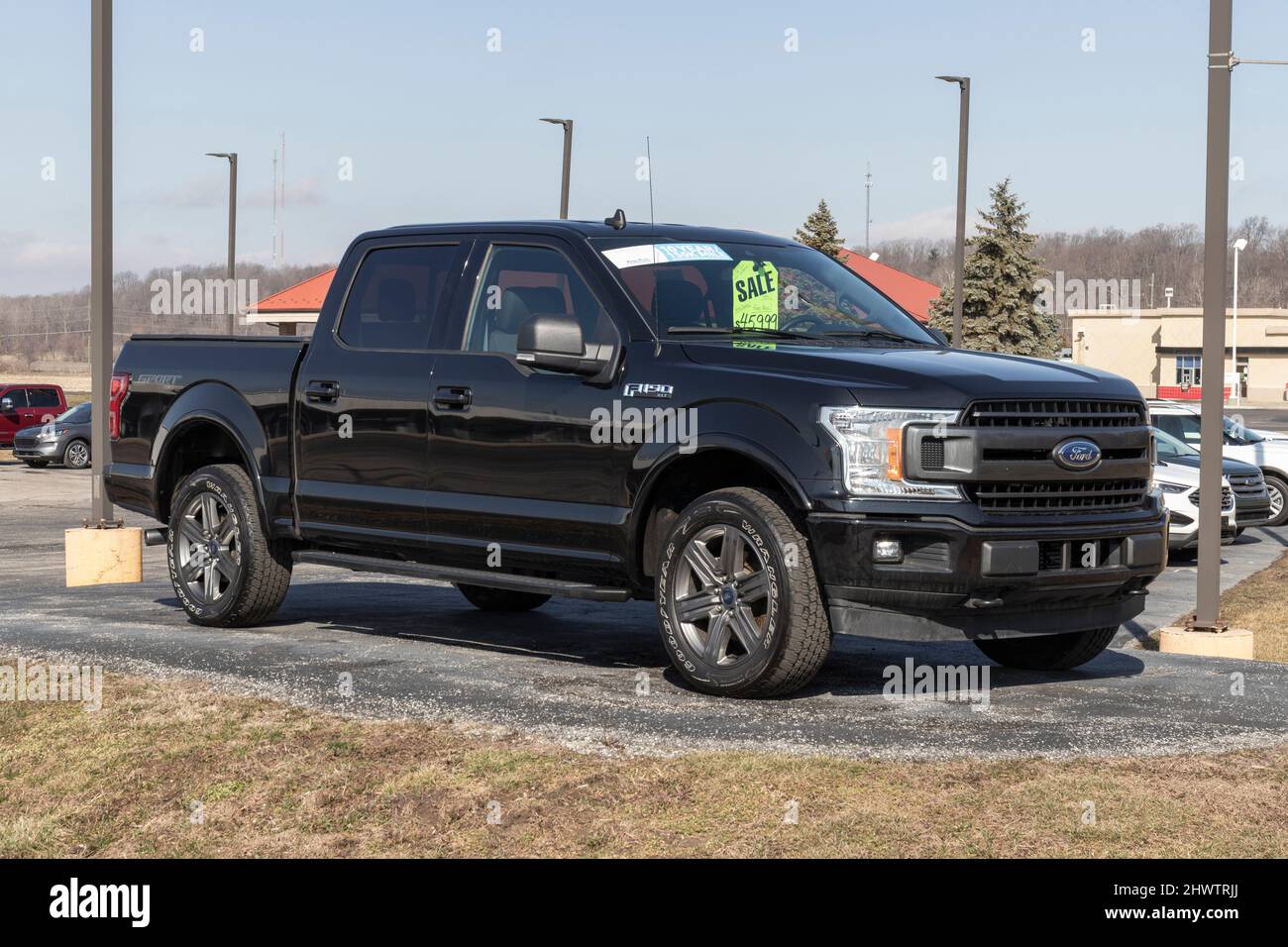 Peru Circa March 2022 Used Ford F150 display at a dealership. With