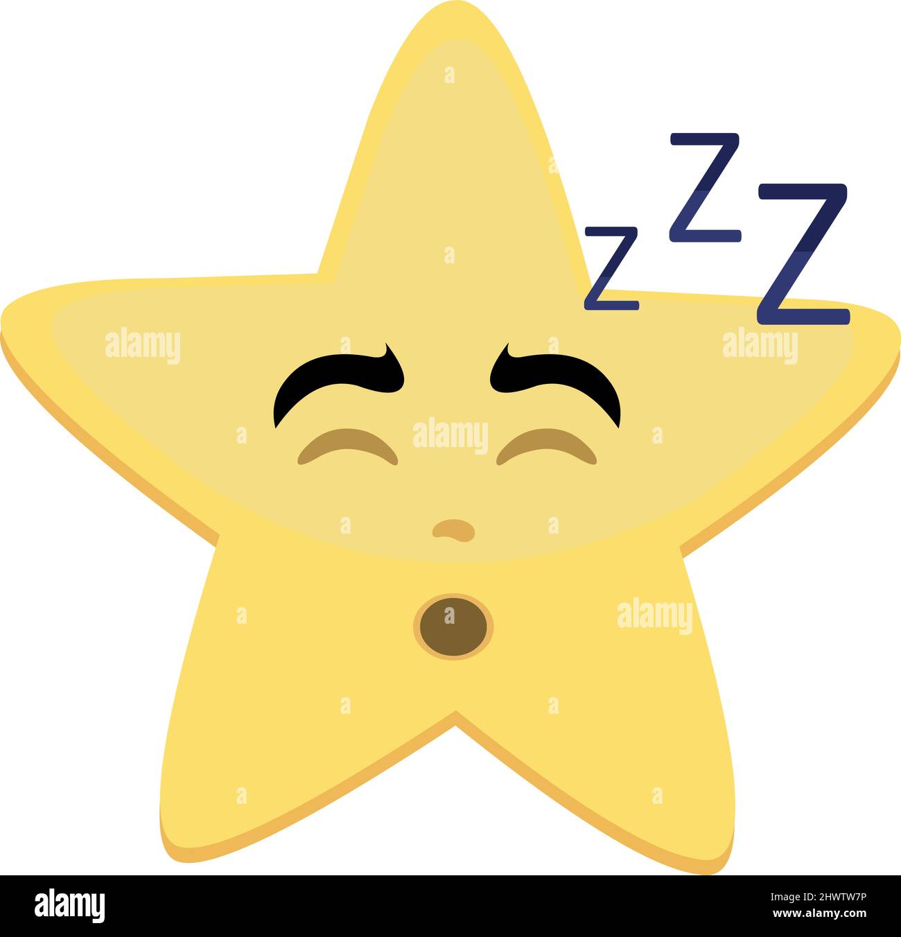 Vector cartoon character illustration of a sleeping star Stock Vector