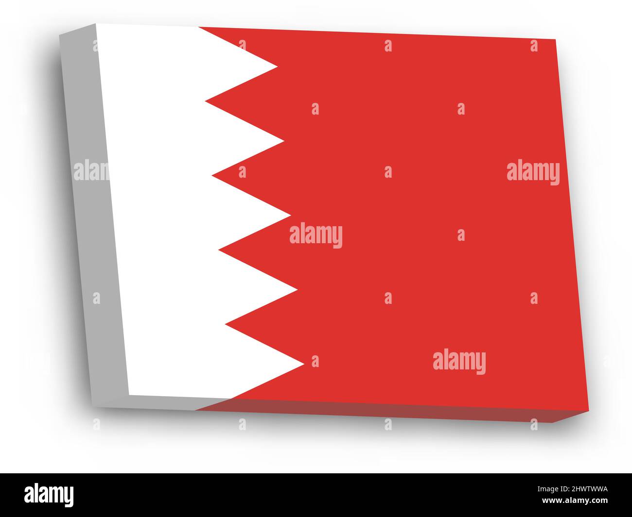 3D vector flag of Bahrain Stock Vector
