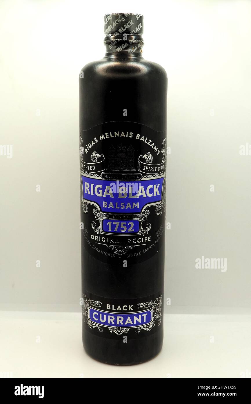 Famous latvian herbal liquor Riga Black Balsam Stock Photo - Alamy