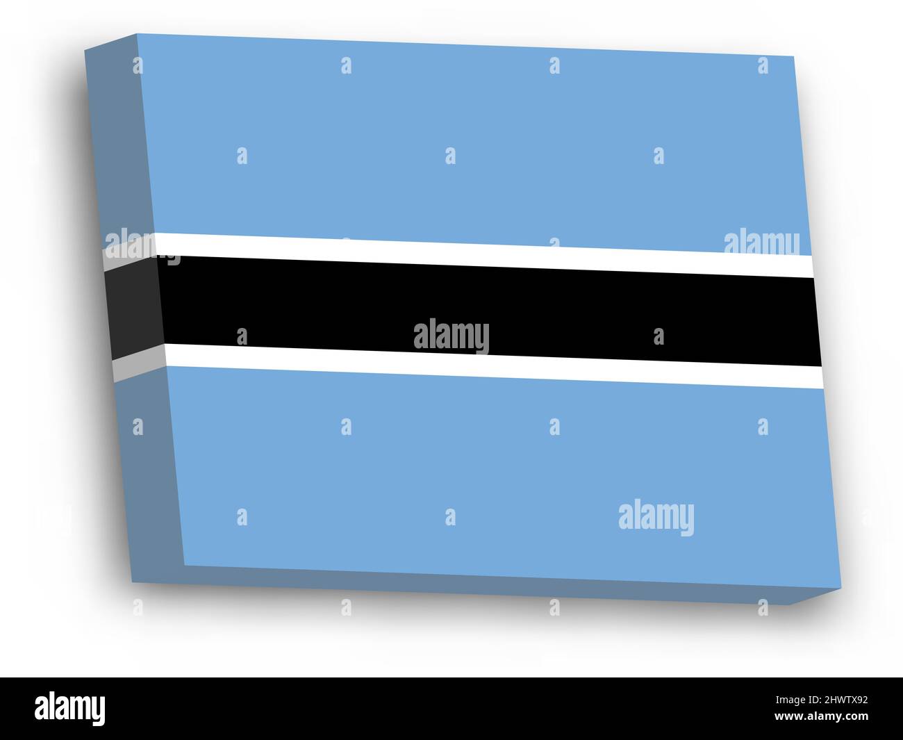 3D vector flag of Botswana Stock Vector