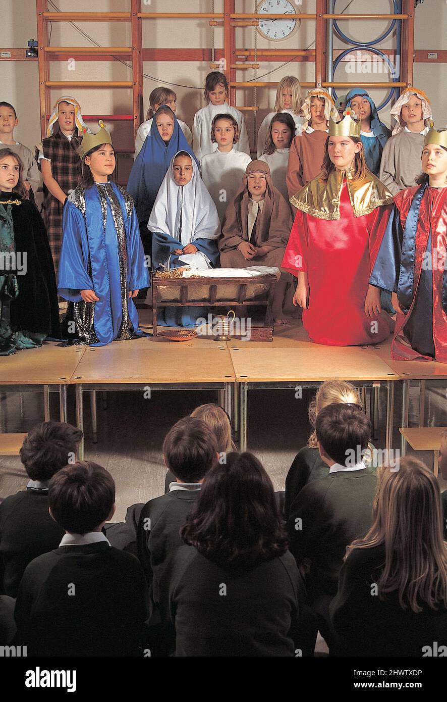junior school nativity play Stock Photo Alamy