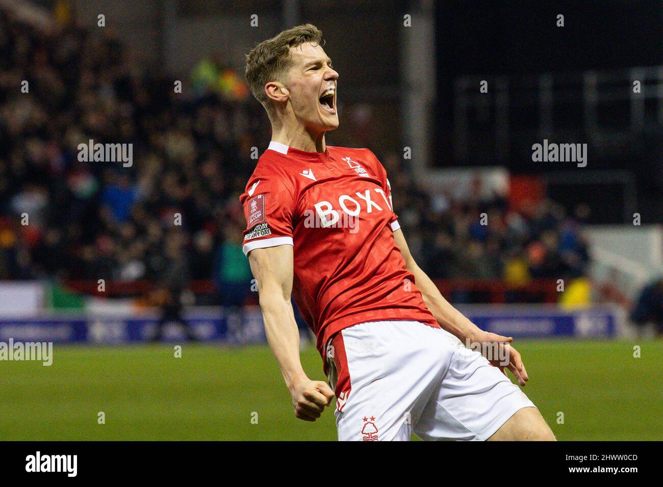 Ryan Yates 22 of Nottingham Forest celebrates his goal to make it 21
