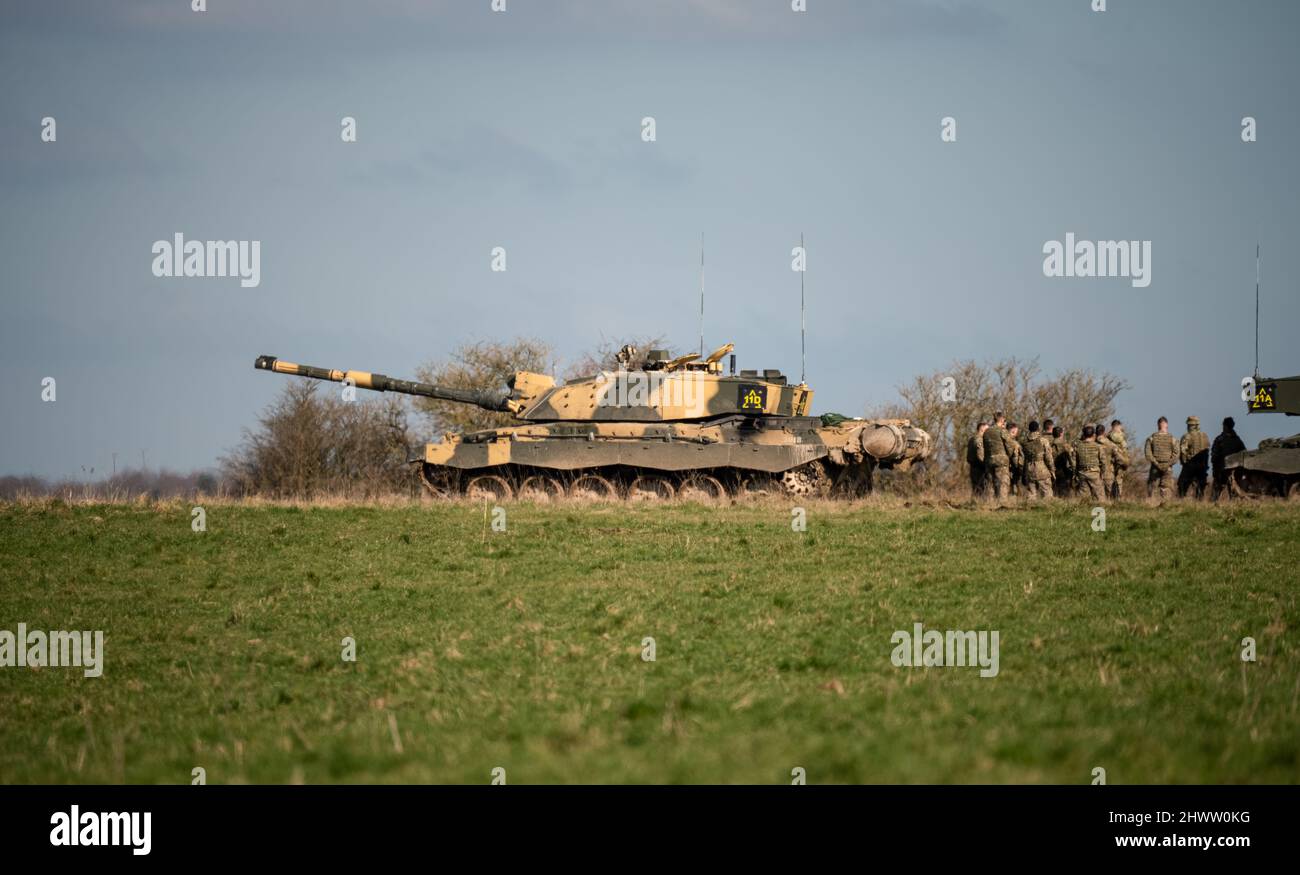 British Army Fv4034 Challenger 2 Main Battle Tanks And Crews In Action