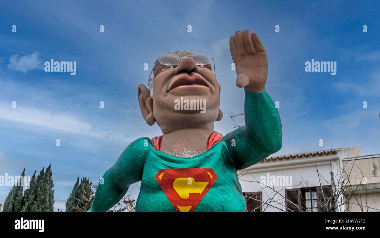 One of the many outsized comic book characters placed around Loule, Portugal,  for Carnaval Loule. Stock Photo