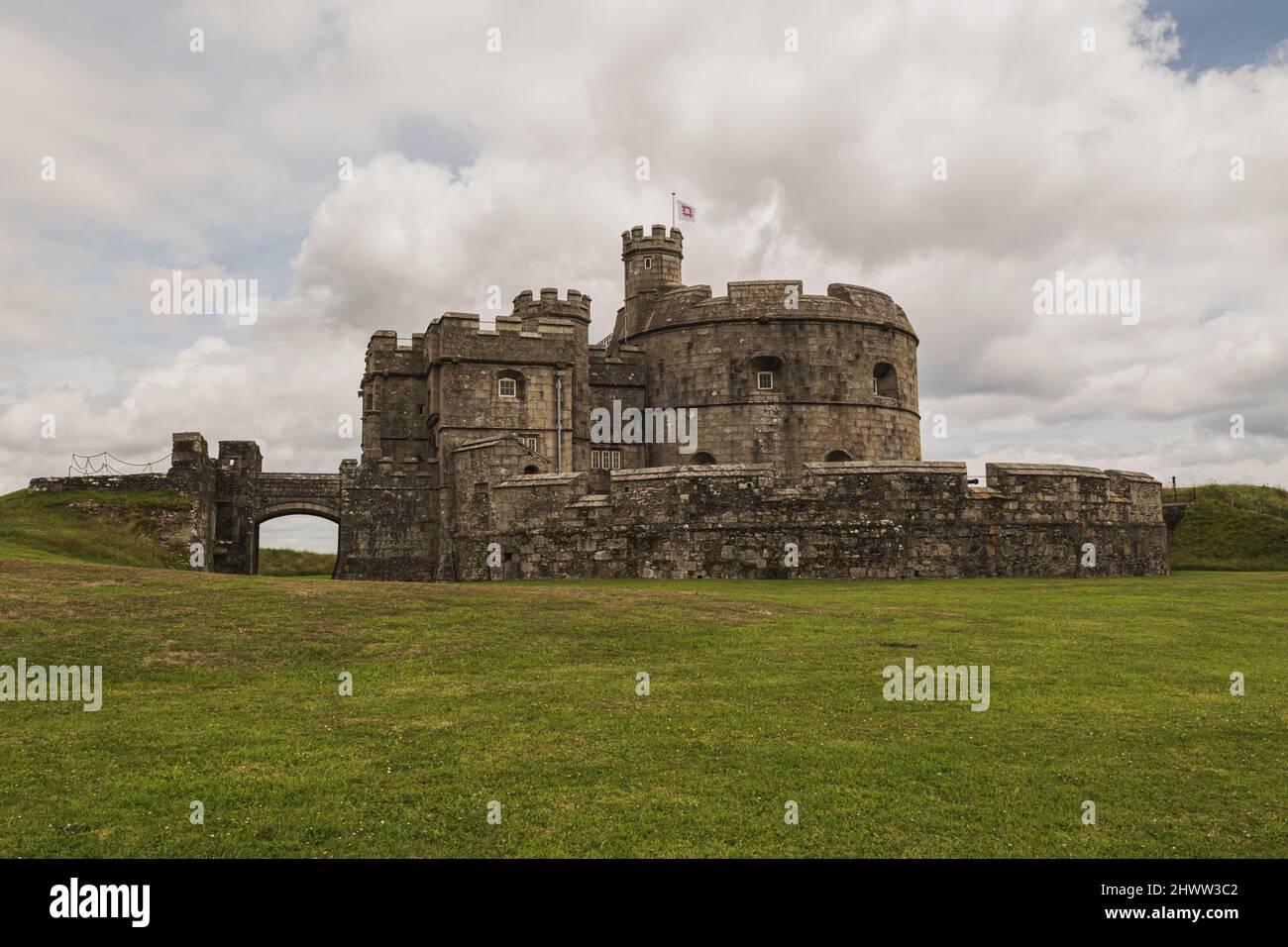 Pendennis Castle in cloudy day Stock Photo