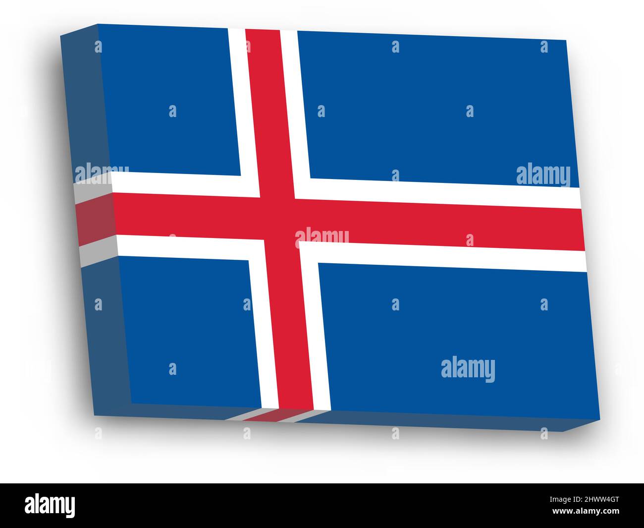 3D vector flag of Iceland Stock Vector