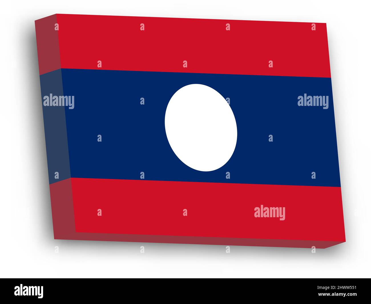 3D vector flag of Laos Stock Vector