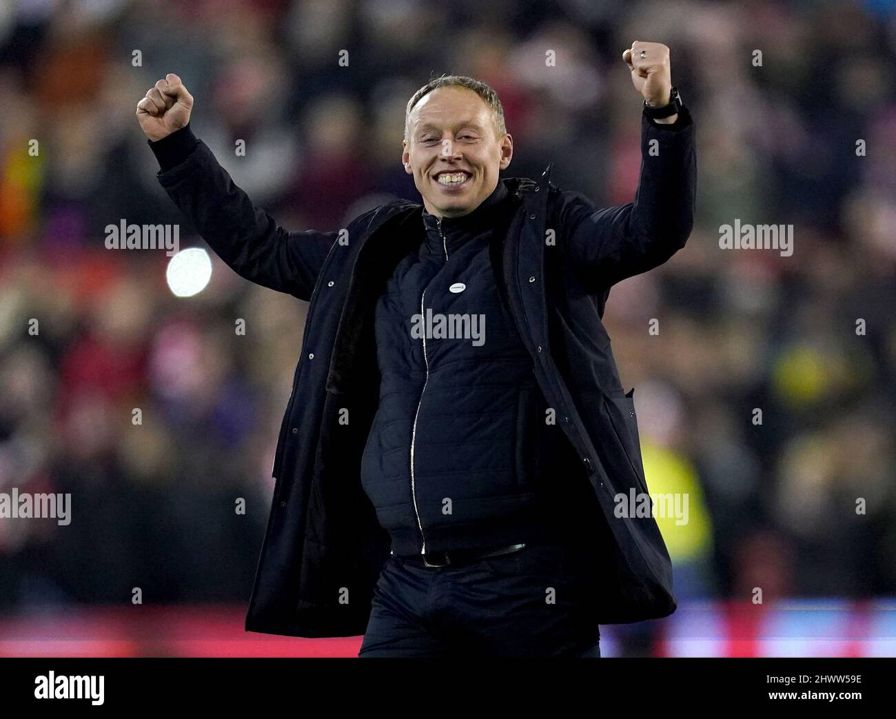 Nottingham Forest manager Steve Cooper celebrates at full time after ...