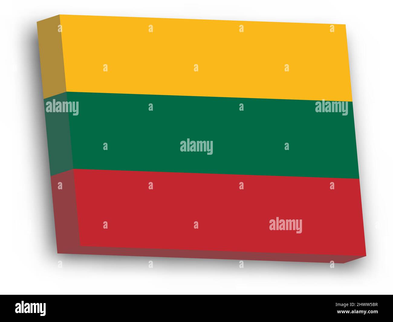 3D vector flag of Lithuania Stock Vector
