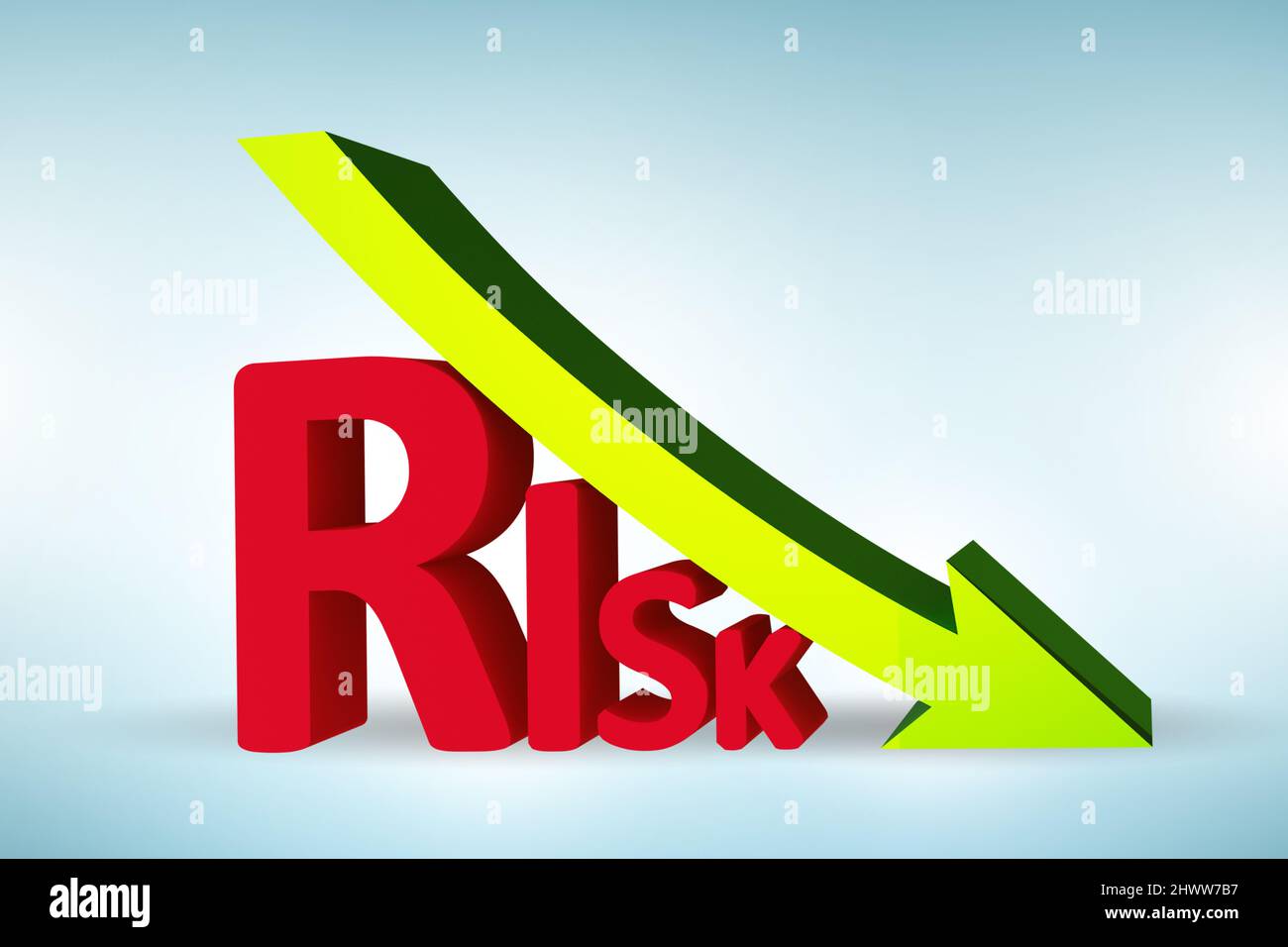 Risk reduction concept with the graph Stock Photo - Alamy