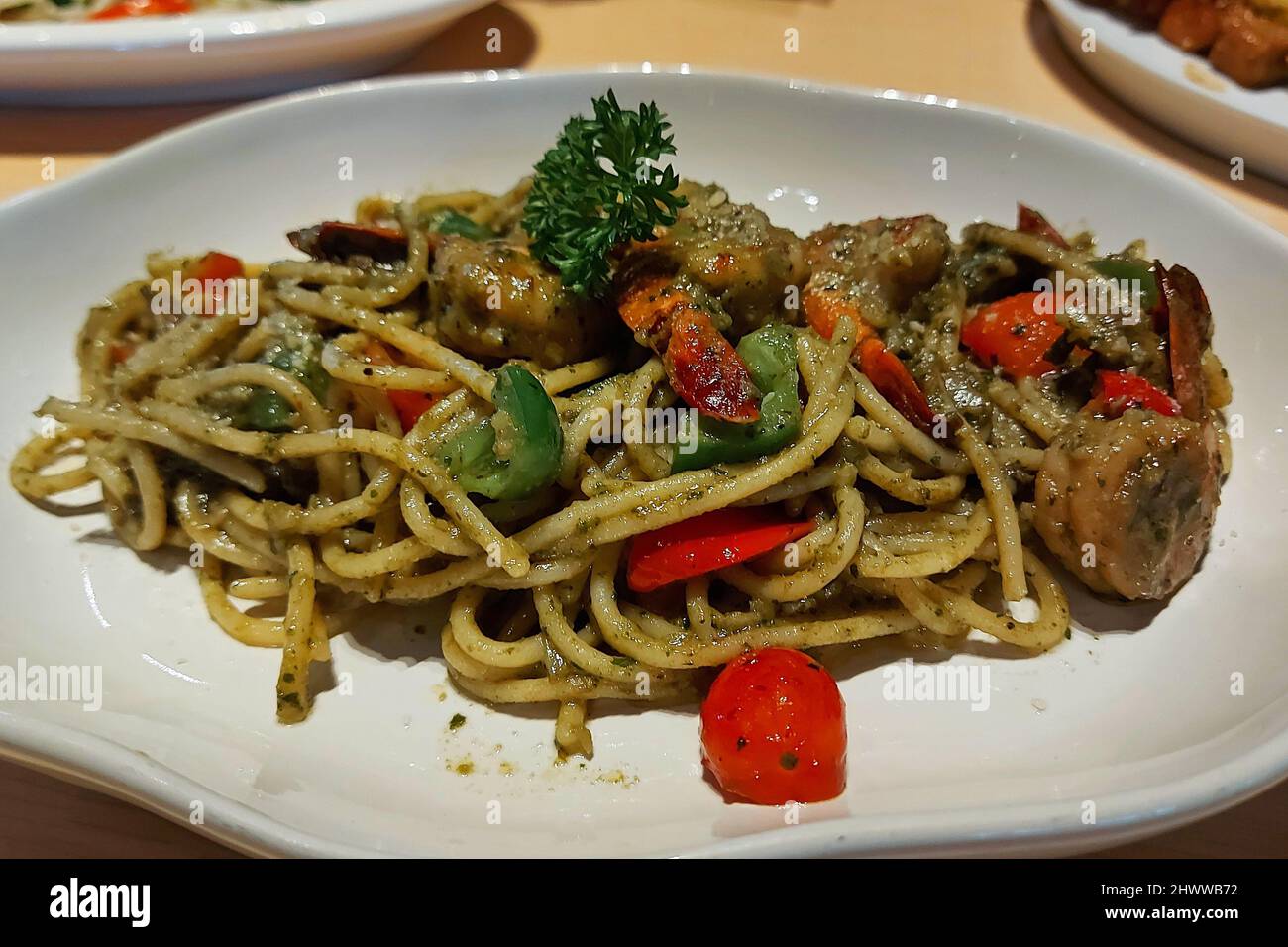 Spaghetti, Italian Food at Cafe, Jakarta, Indonesia Stock Photo Alamy