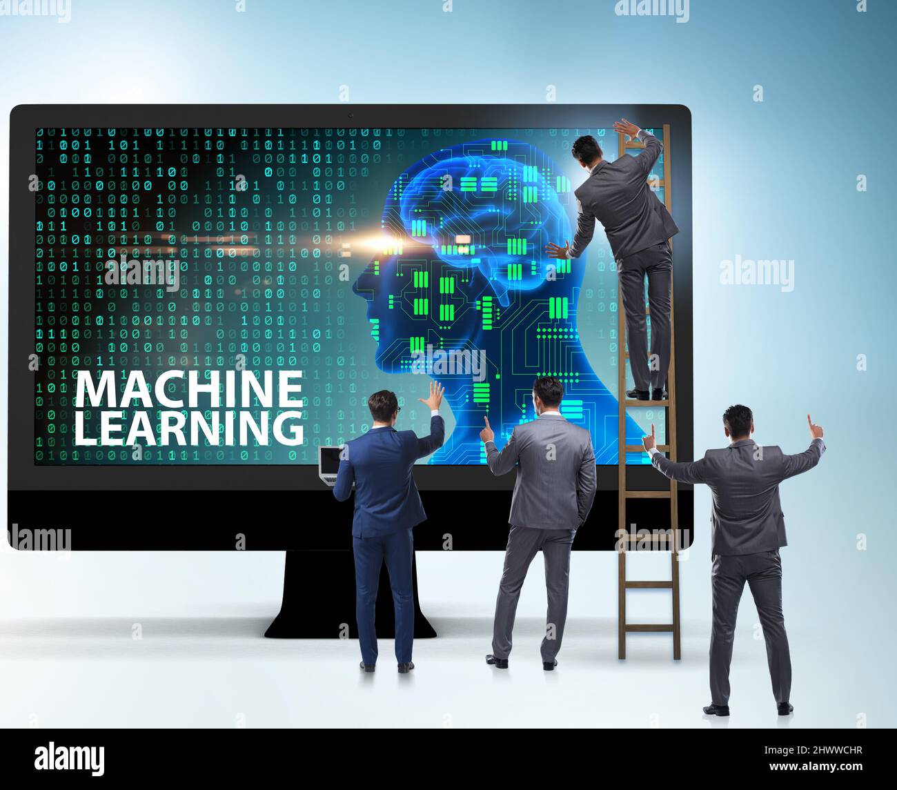 Machine learning concept as modern technology Stock Photo - Alamy