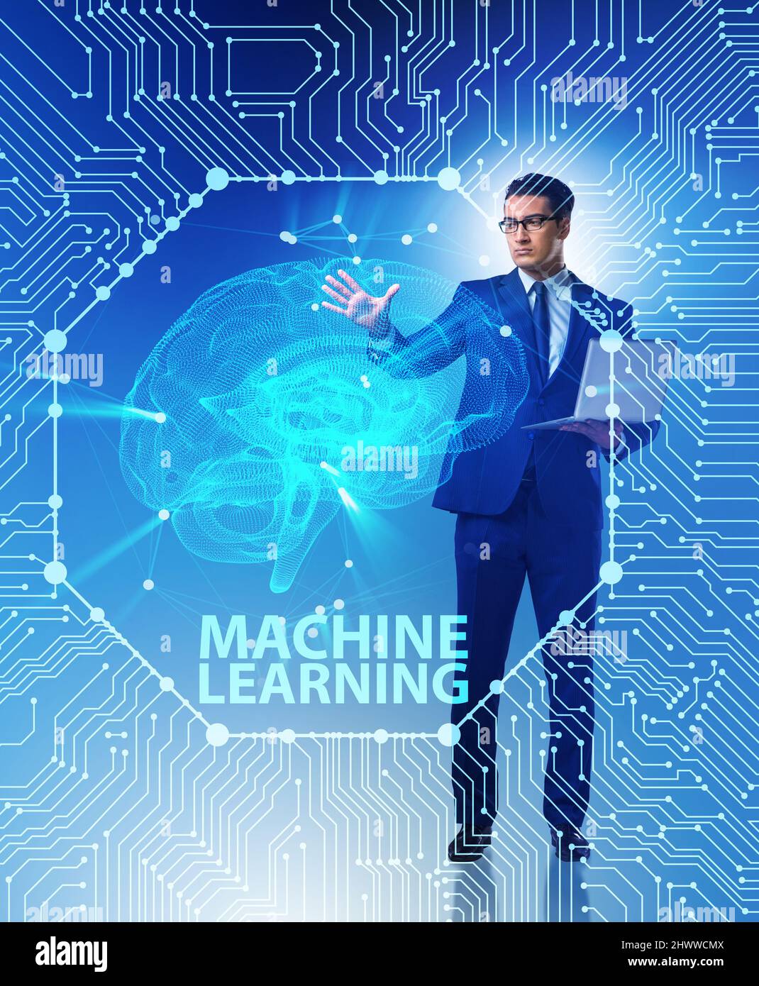 Machine learning concept as modern technology Stock Photo - Alamy