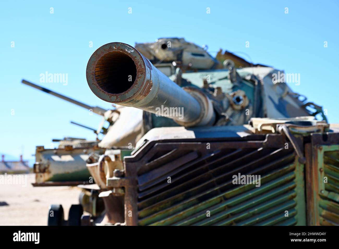 military tanks rusting in the desert Stock Photo Alamy