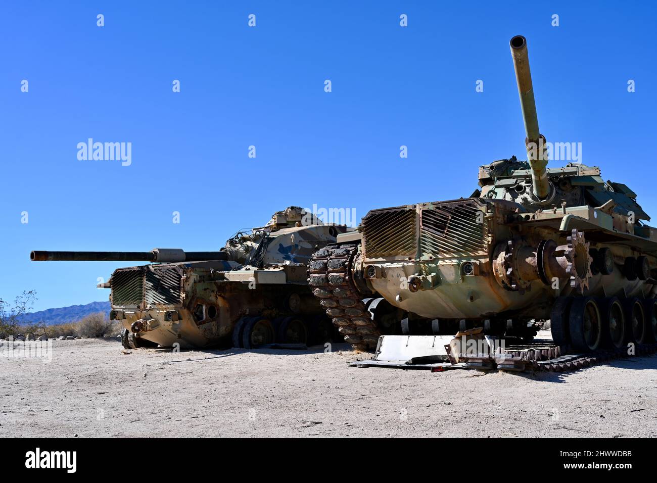 military tanks rusting in the desert Stock Photo Alamy