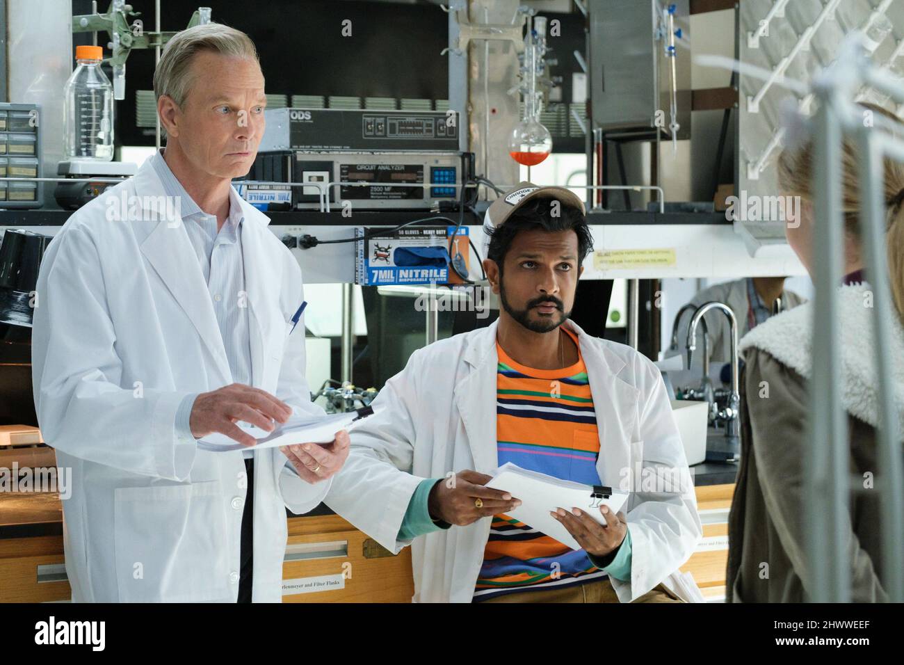 THE DROPOUT, from left Bill Irwin as Channing Robertson, Utkarsh