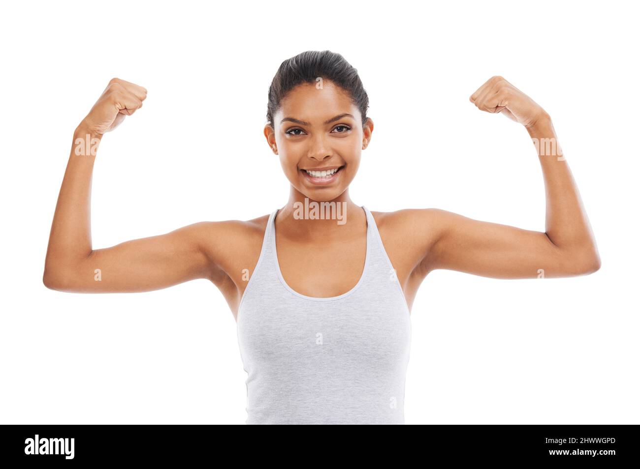 Flexing muscles white background hi-res stock photography and images - Page  3 - Alamy
