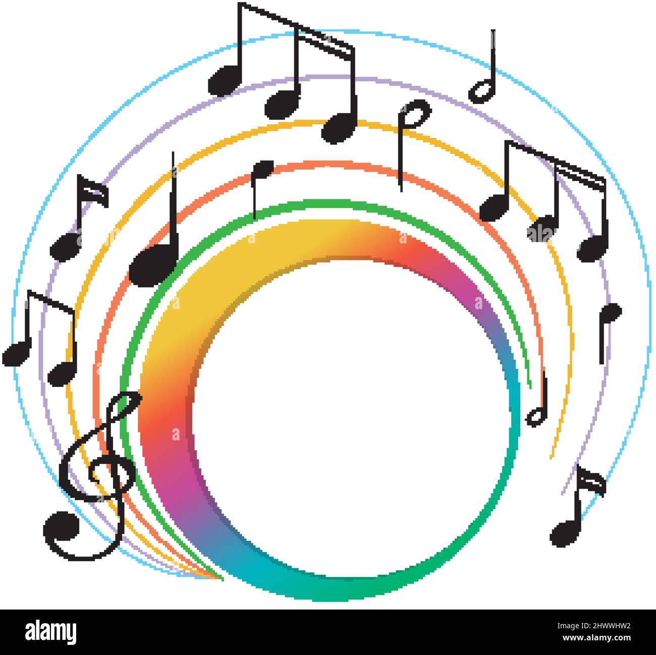 Banner music notes colourful on white background illustration Stock Vector  Image & Art - Alamy