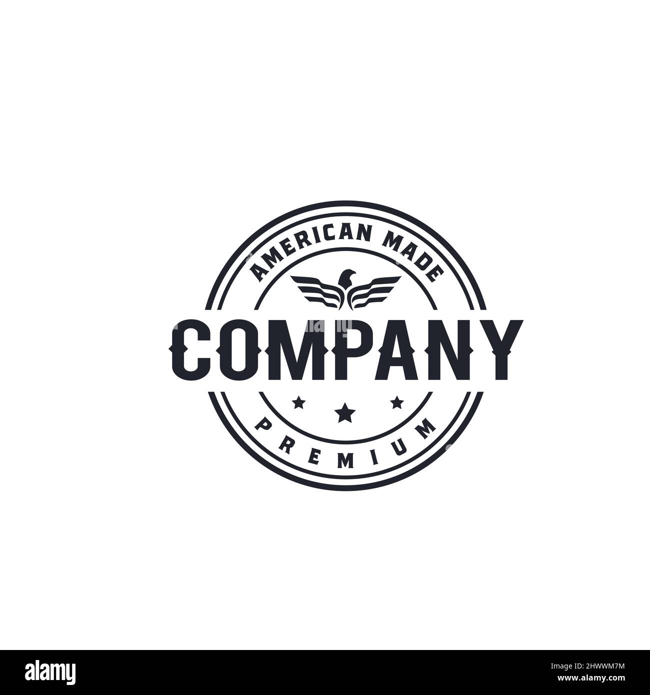 Logo design Coat of arms of America veteran letter monogram. wings