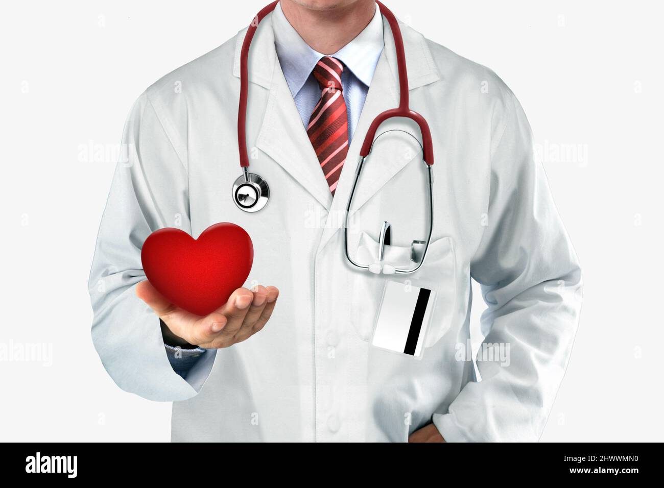 Doctor holding red heart with his hand. Health care concept Stock Photo ...