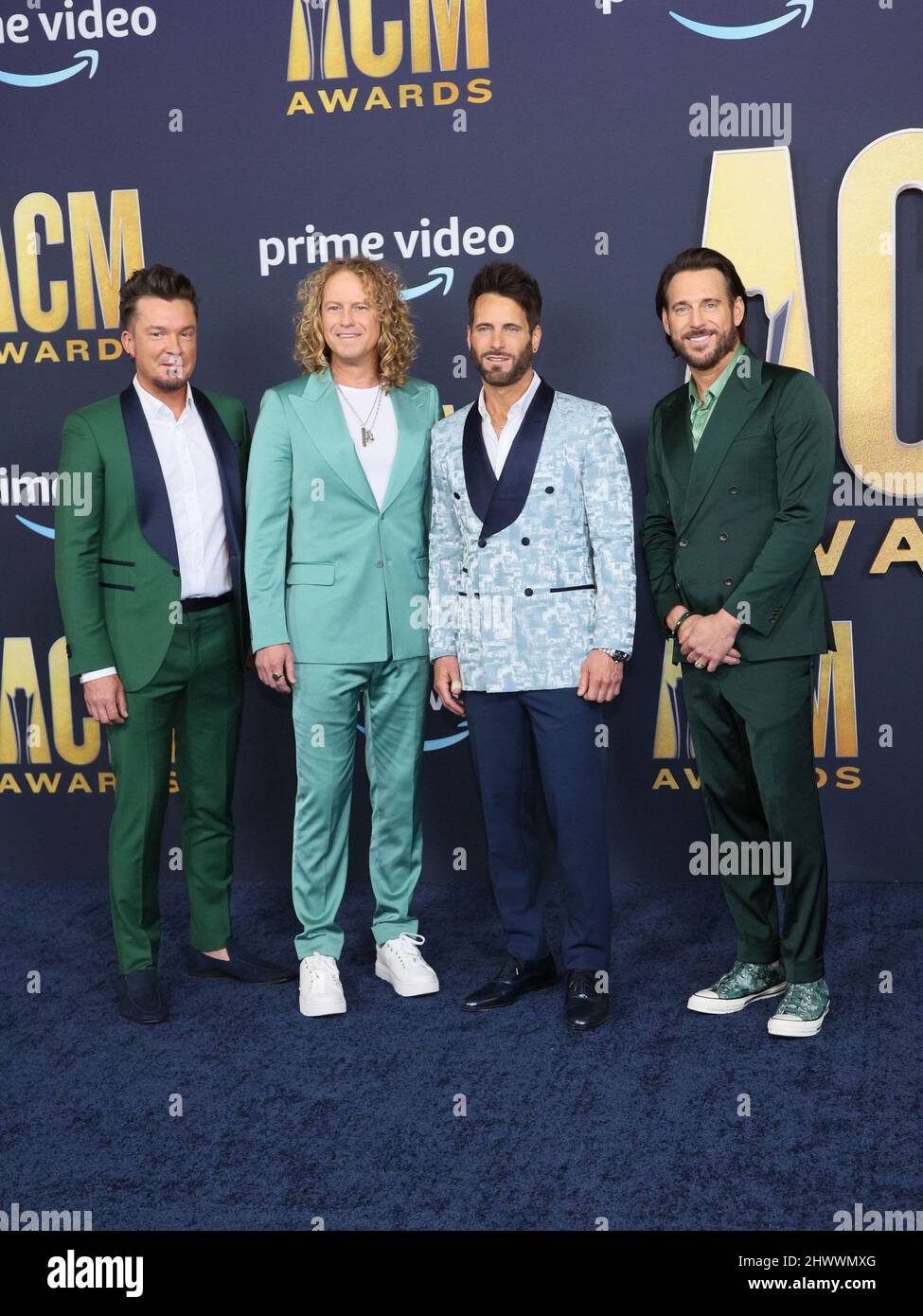 Las Vegas, United States. 07th Mar, 2022. Country music group Parmalee arrives for the 2022 Academy of Country Music Awards at Allegiant Stadium in Las Vegas, Nevada on Monday, March 7, 2022. Photo by James Atoa/UPI Credit: UPI/Alamy Live News Stock Photo