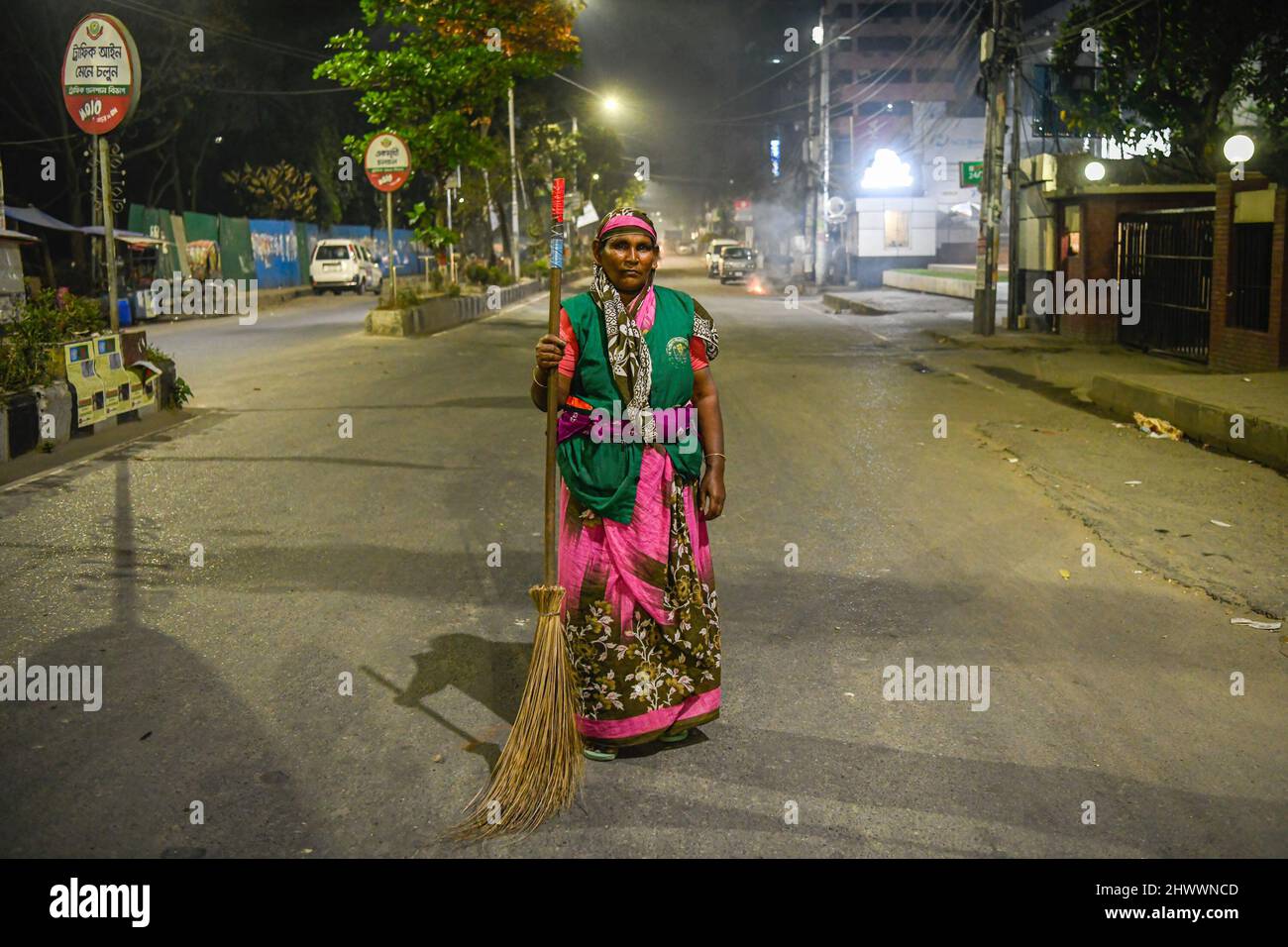 Dhaka, Bangladesh. 08th Mar, 2022. Halima, a cleaning worker of the
