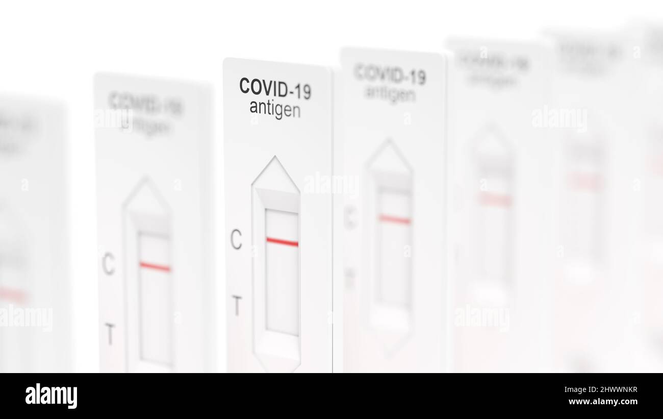 Covid rapid antigen nasal test. Self test at home or at corona test