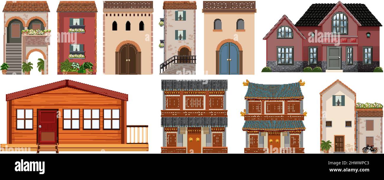 Different designs of buildings illustration Stock Vector Image & Art ...