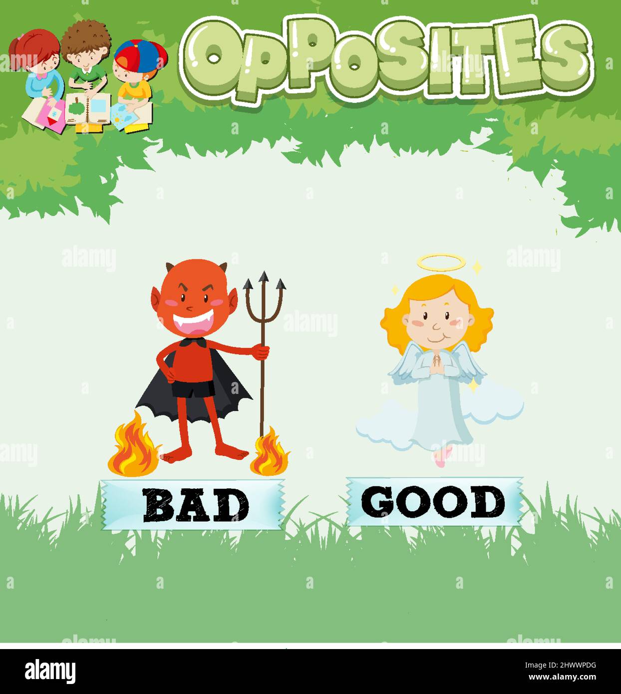 Opposite words for bad and good illustration Stock Vector Image & Art