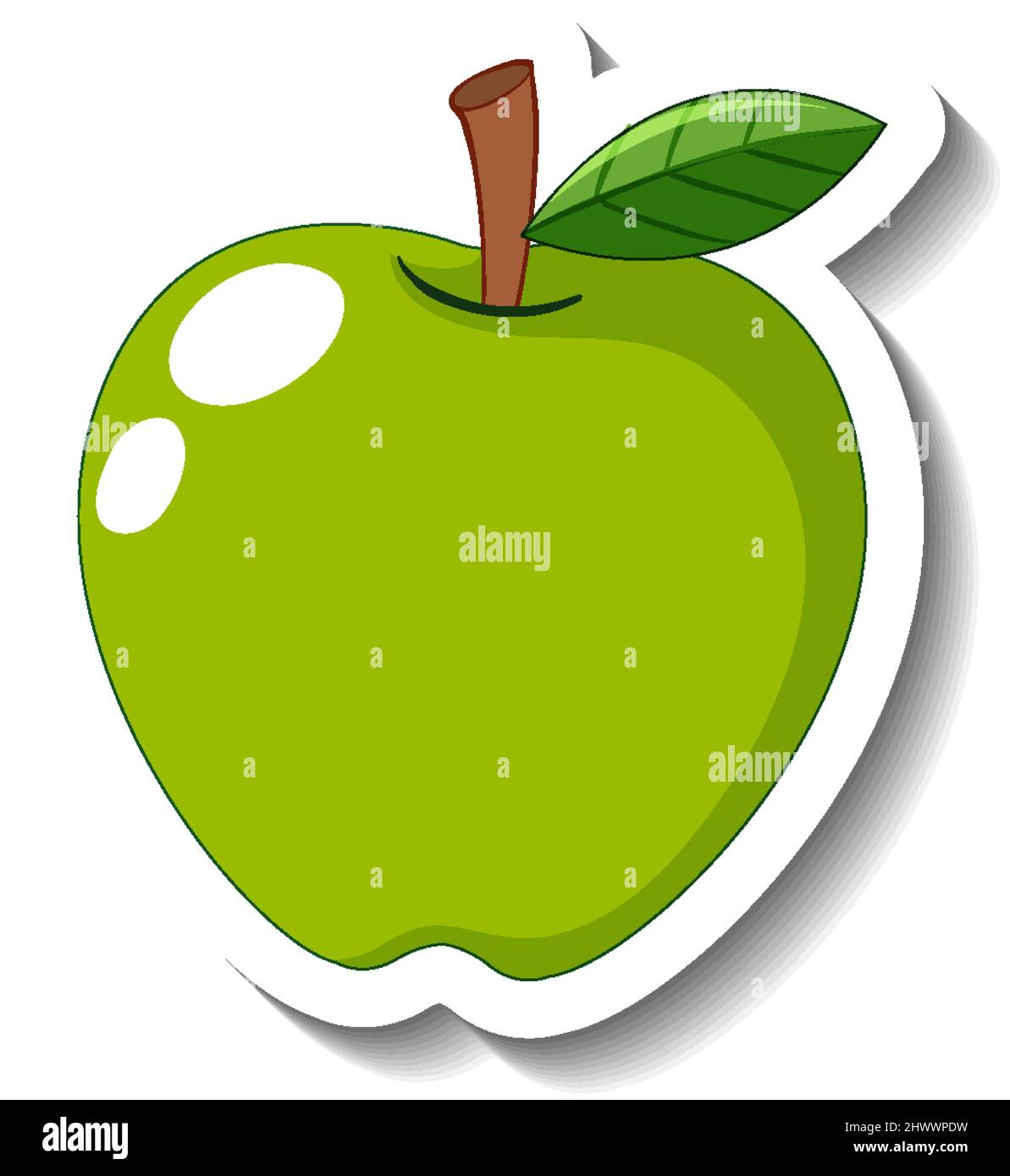 Green apple isolated on white background illustration Stock Vector