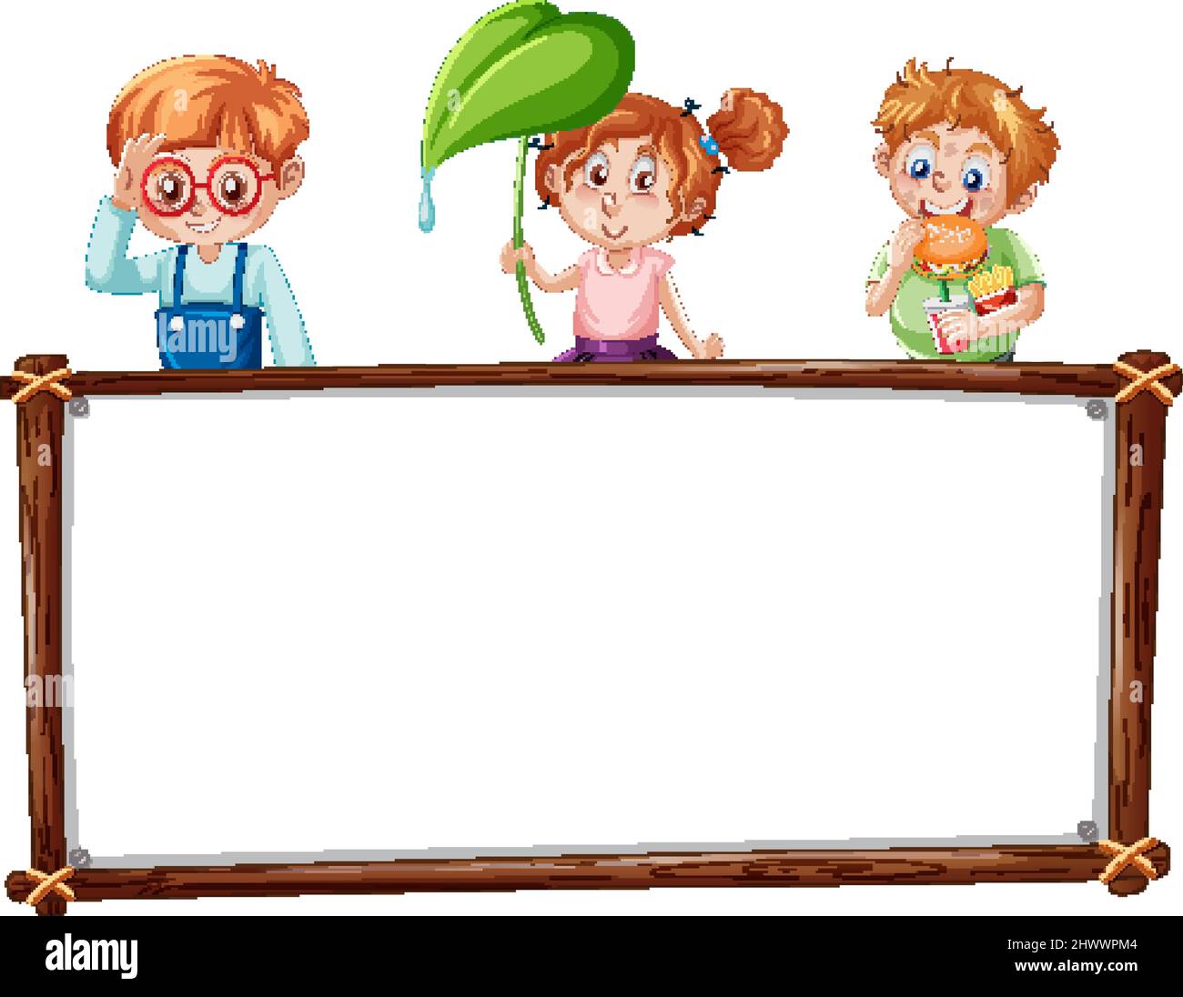 Board template with happy kids illustration Stock Vector Image & Art ...