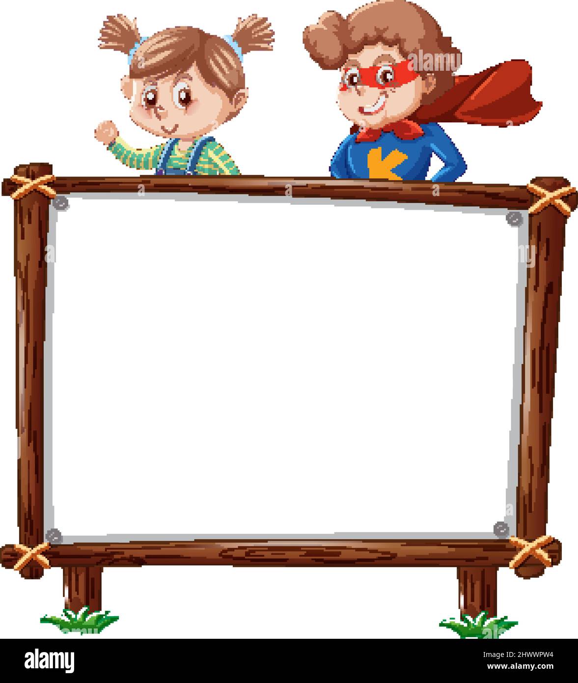 Board template with happy kids illustration Stock Vector Image & Art ...