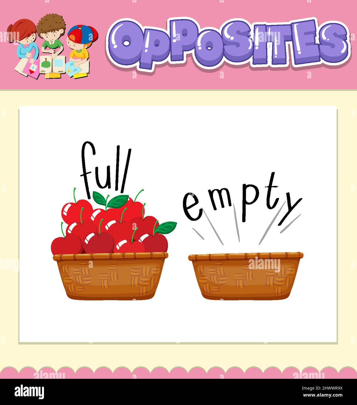 Opposite words for full and empty illustration Stock Vector Image & Art