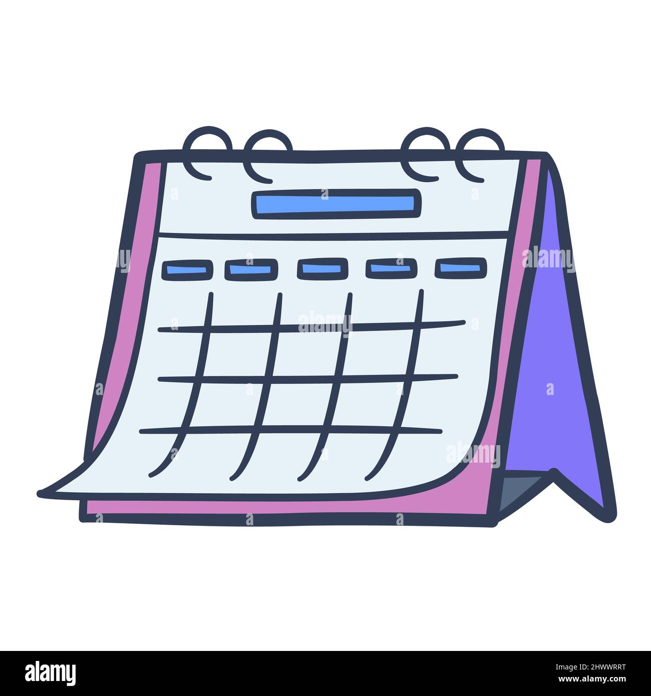 calendar time schedule timeline plan agenda project single isolated icon  with doodle colorfull color style vector Stock Photo - Alamy