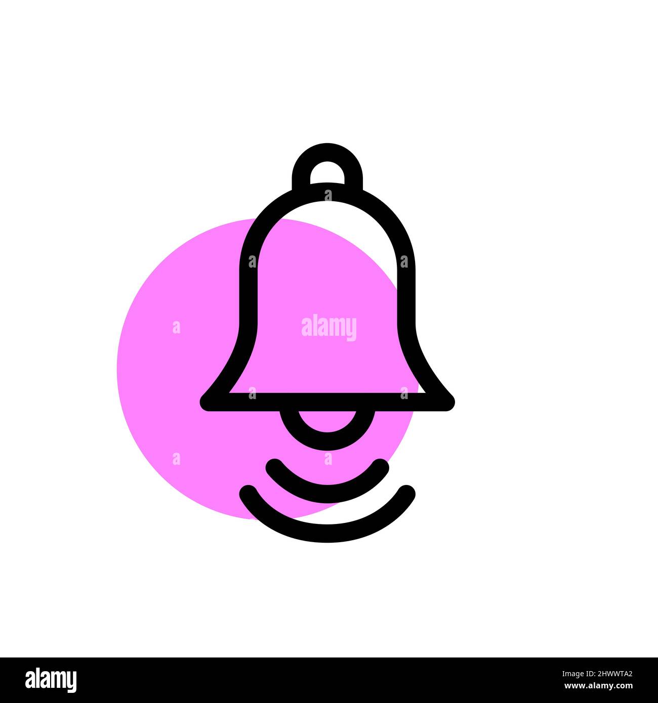 Ringing bell notification icon. Pixel perfect, editable stroke, color Stock Vector