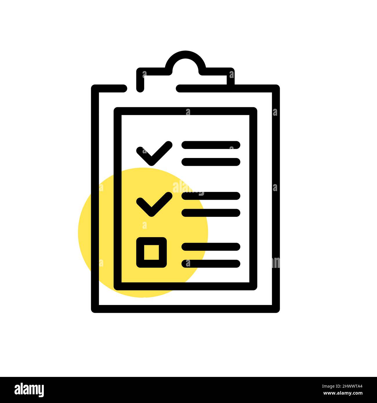 Checklist with marked checkboxes. Pixel perfect, editable stroke color icon Stock Vector