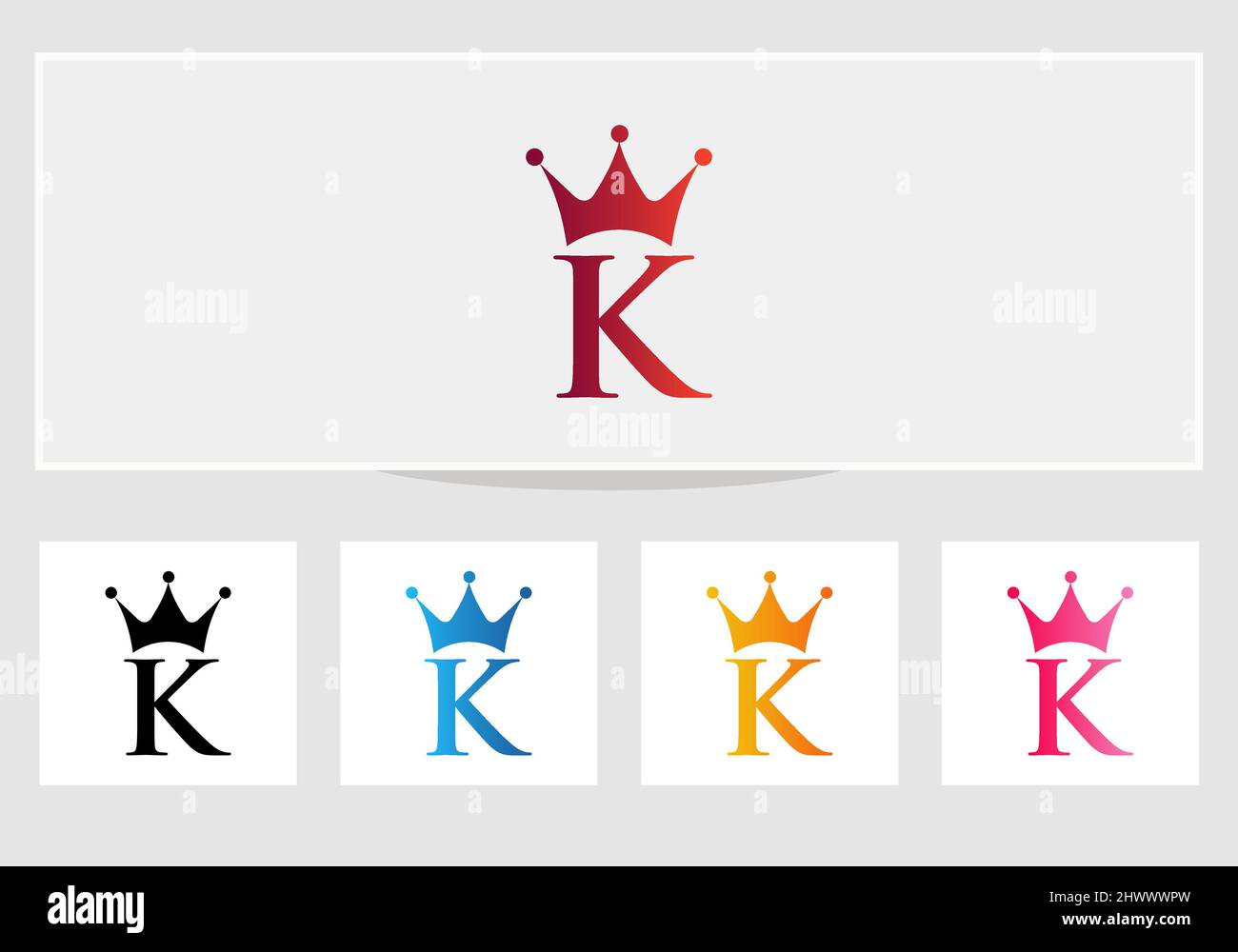 K Logo With Crown and Love Shape. Heart Letter K Logo Design, Gold ...