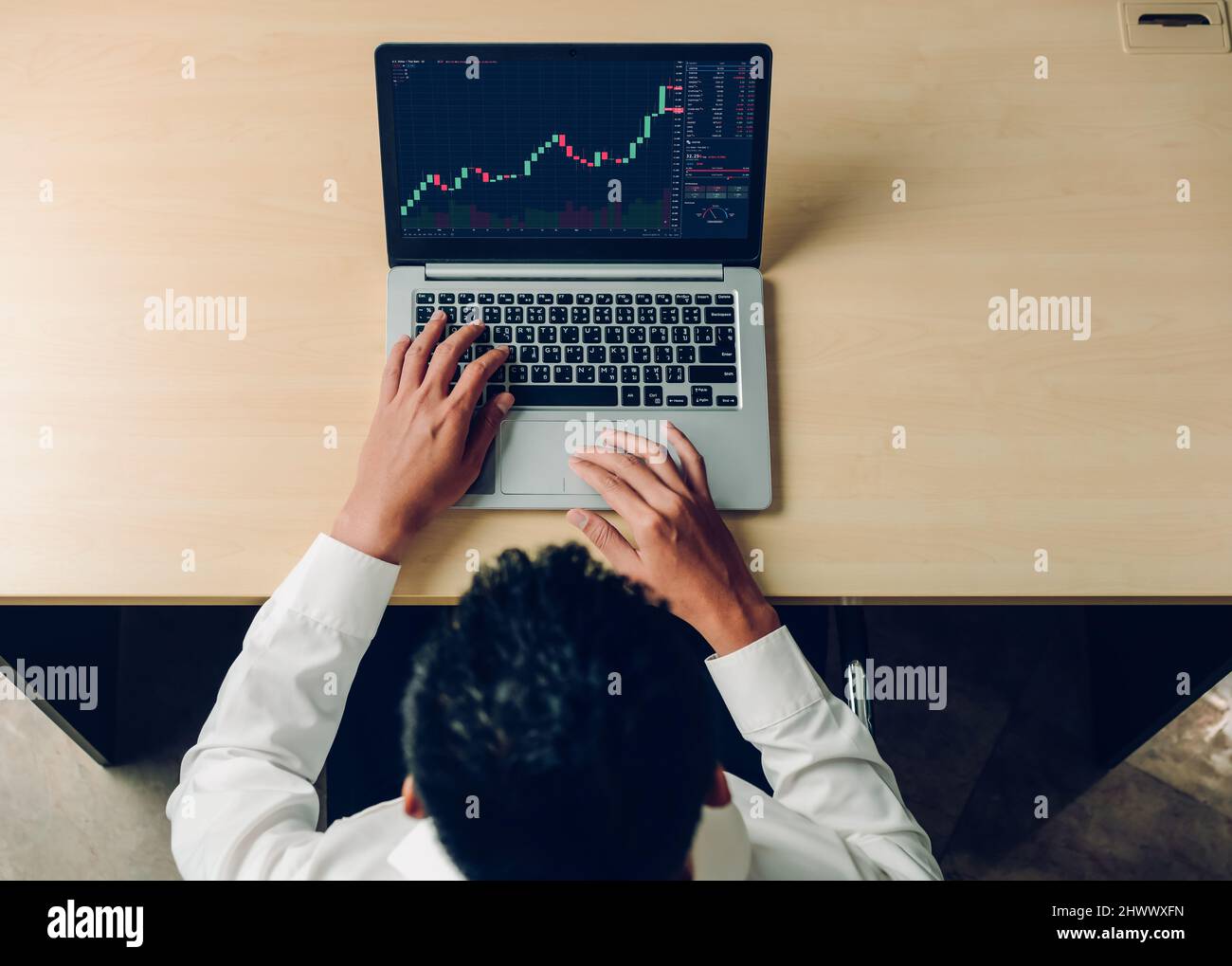 Stock market data chart analysis by ingenious computer software 