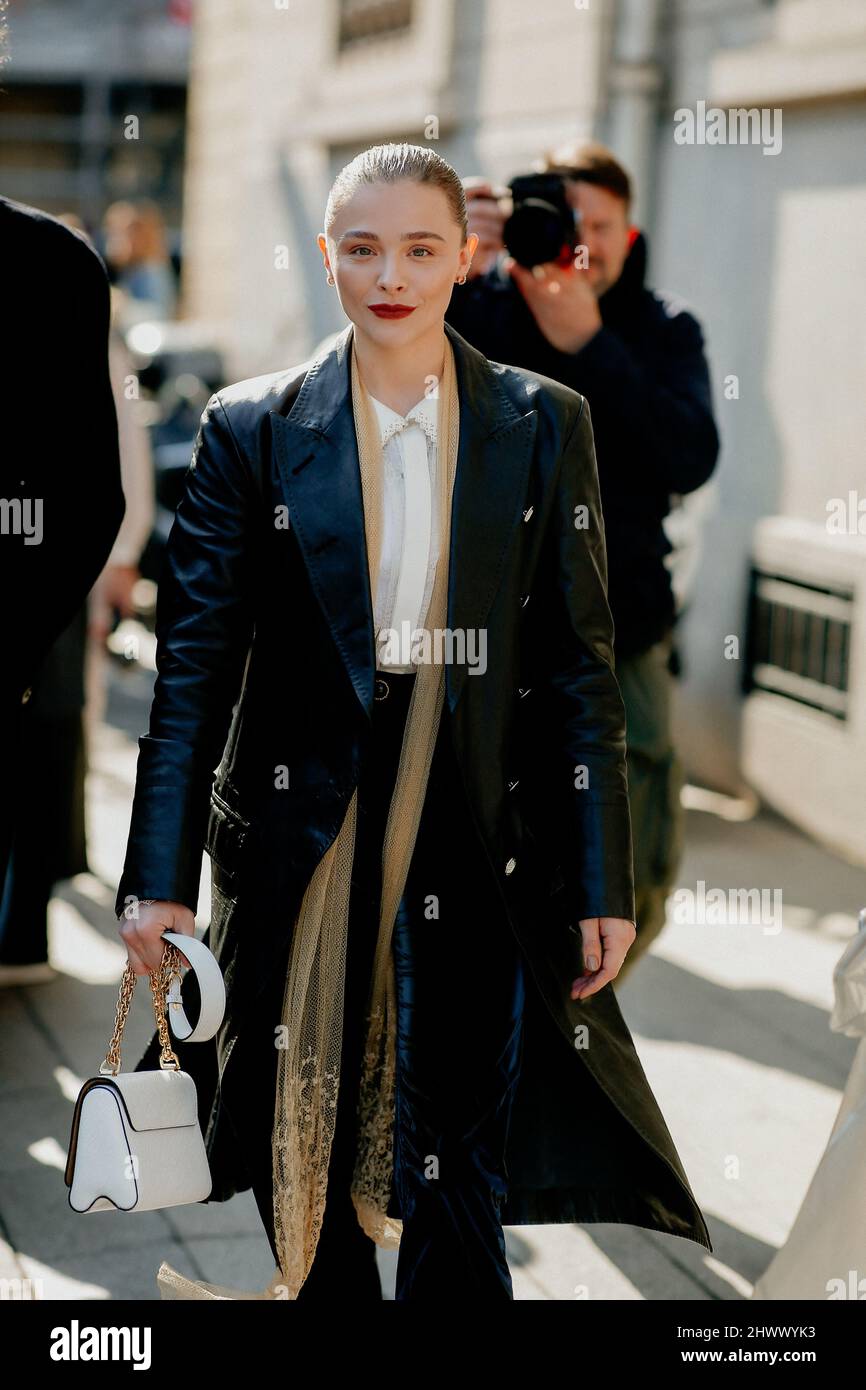 Street style, Chloe Grace Moretz arriving at Louis Vuitton Fall-Winter 2022-2023  show, held at Musee d Orsay, Paris, France, on March 7th, 2022. Photo by  Marie-Paola Bertrand-Hillion/ABACAPRESS.COM Stock Photo - Alamy