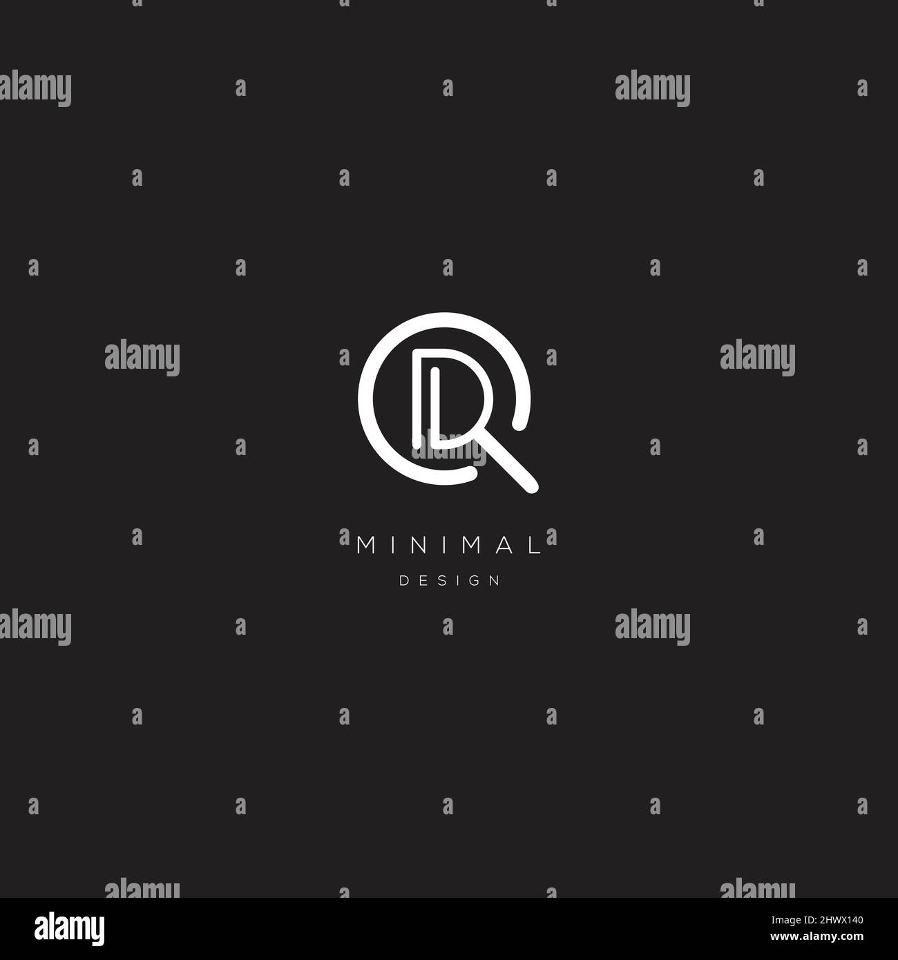 Alphabet letters Initials Monogram logo QD or DQ Stock Vector