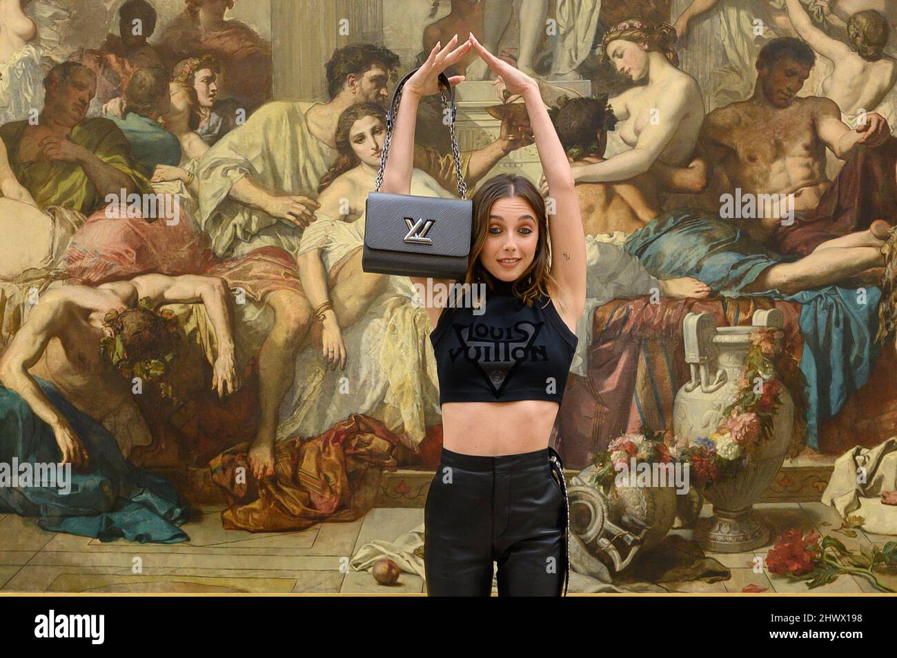 Emma Chamberlain attends the Louis Vuitton Cruise 2020 Fashion Show at TWA  Terminal in JFK Airport on May 08, 2019 in New York City. Photo by Lionel  Hahn/ABACAPRESS.COM Stock Photo - Alamy