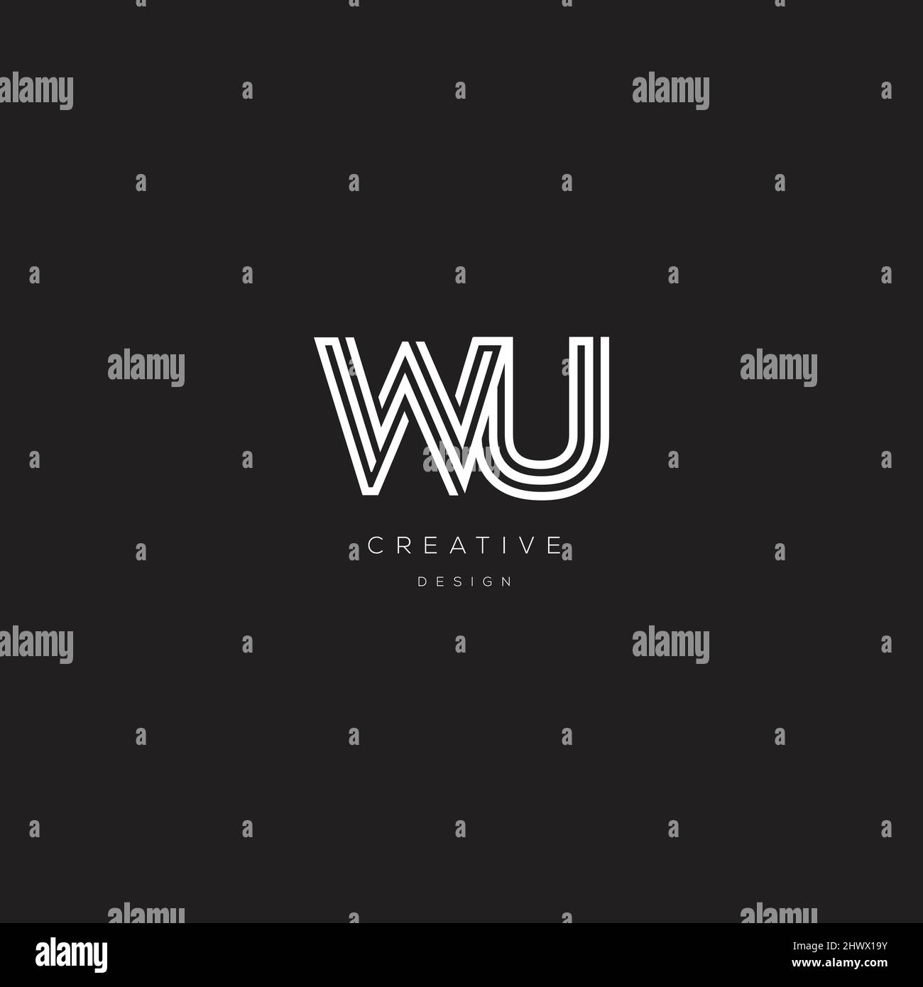 Alphabet letters Initials Monogram logo WU Stock Vector