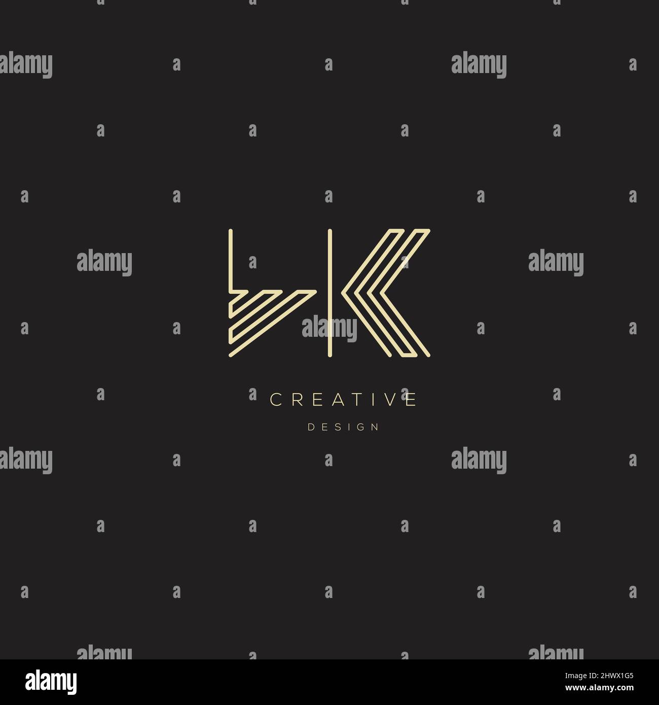 Alphabet letters Initials Monogram logo HK Stock Vector