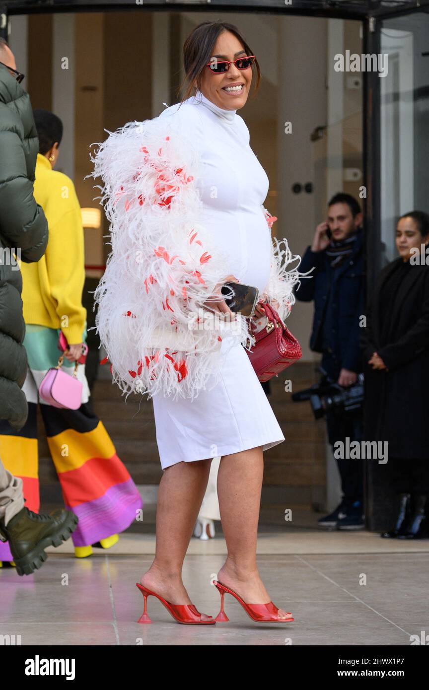 Amel Bent attends the Giambattista Valli Womenswear Fall/Winter 2022/