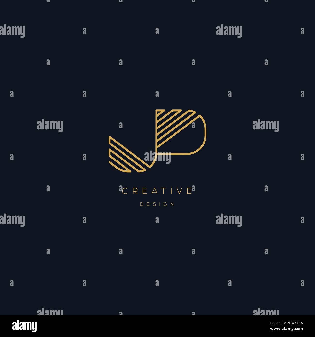 Alphabet letters Initials Monogram logo JP Stock Vector