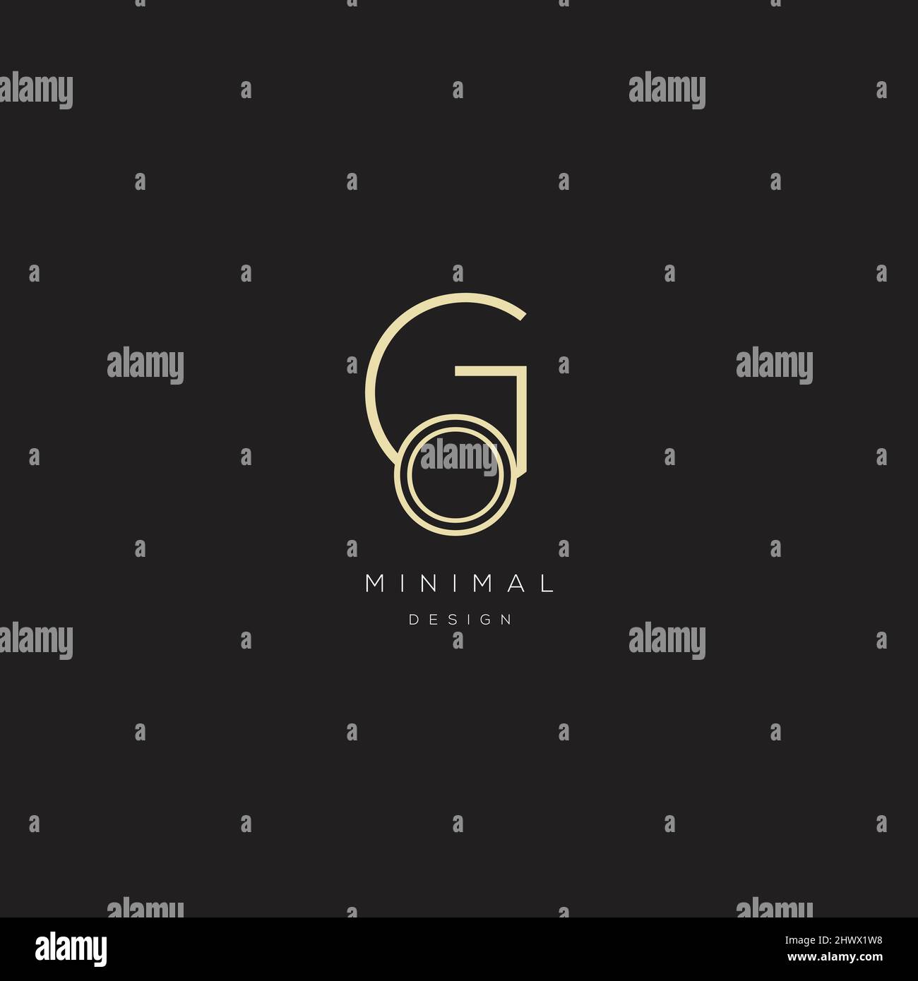 Alphabet letters Initials Monogram OG or GO Stock Vector