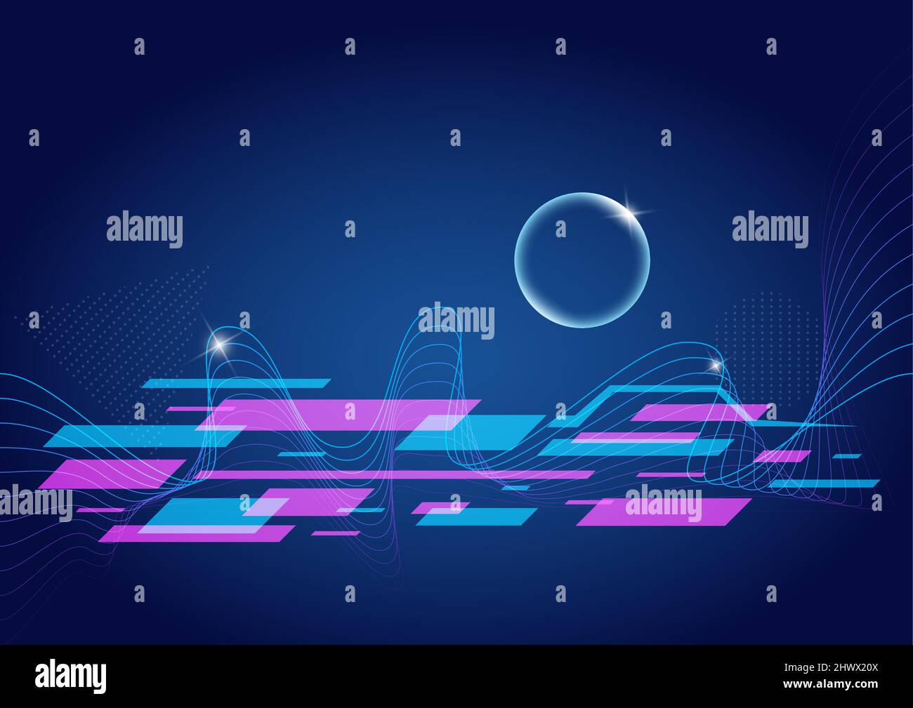 Minimal geometric background. Dynamic shapes composition. Eps10 vector. Stock Vector